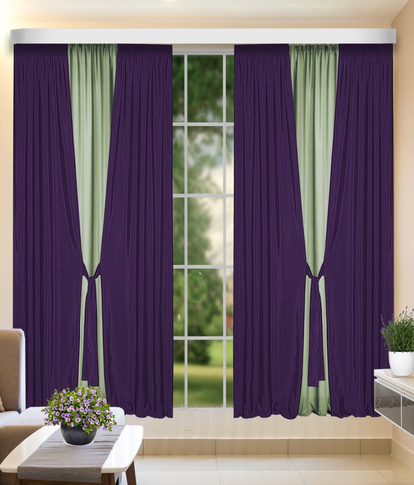 Luxury curtains for living room in Dubai