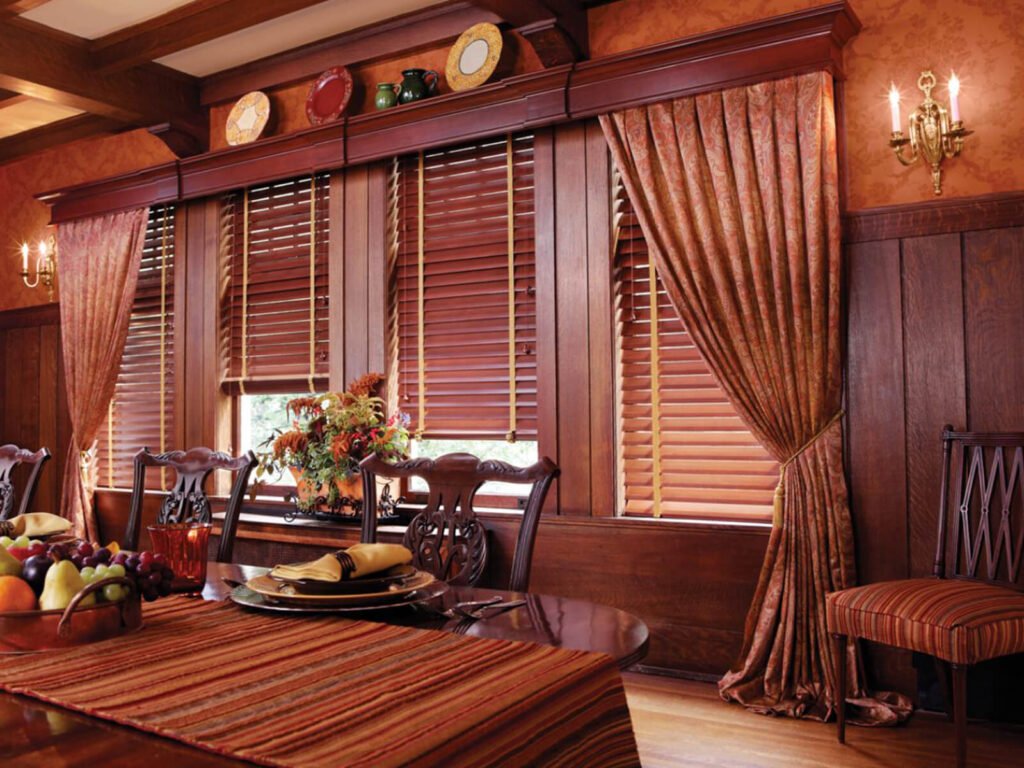 Luxury wooden blinds in Dubai interior – premium custom window blinds for modern homes and villas in UAE
