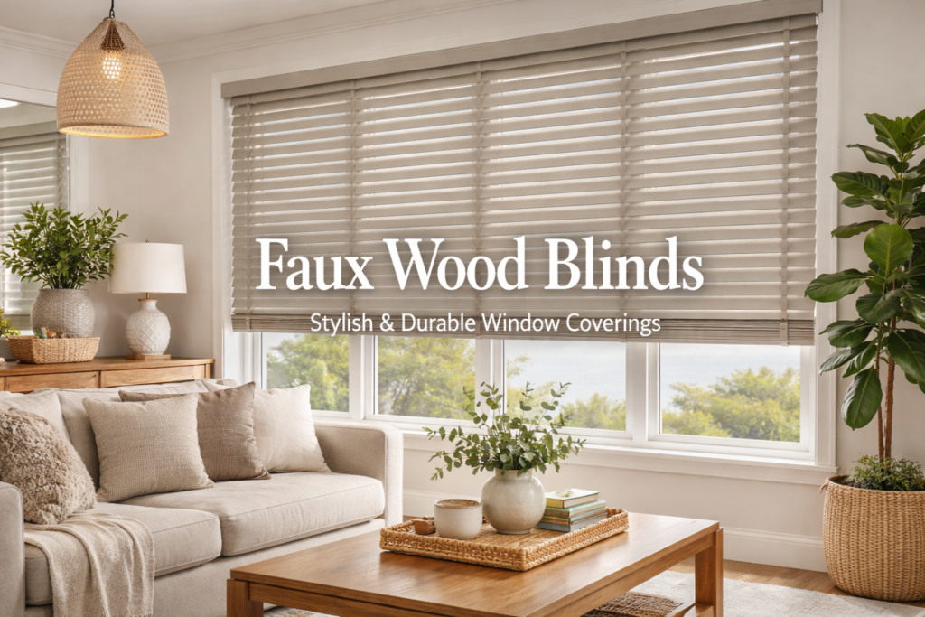 Faux Wood Blinds in Dubai – luxury custom window blinds for modern interiors in UAE